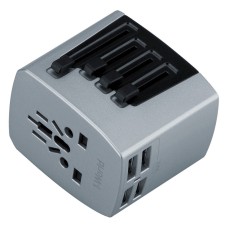 Мережевий зарядний пристрій Momax One World AC Travel Adapter, Срібний