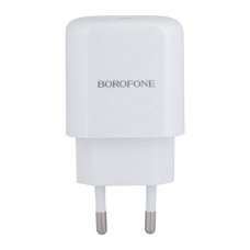 Мережевий зарядний пристрій Borofone BN3 Premium PD+QC3.0 Apple iPhone SE 2022, iPhone 14 Pro Max, iPhone 14 Plus, iPhone 14 Pro, iPhone 14, iPhone 13 Pro, iPhone 13 Mini, iPhone 13, iPhone 13 Pro Max, iPhone 12 Mini, iPhone 12 Pro Max, Lightning, і кабел