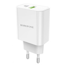 Мережевий зарядний пристрій Borofone BA55A PD+QC3.0, Білий