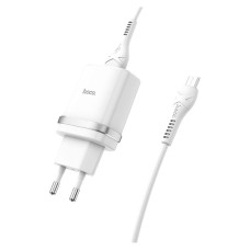 Мережевий зарядний пристрій Hoco C12Q QC3.0, MicroUSB, і кабелем, 3.0 A, Білий