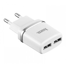 Мережевий зарядний пристрій Hoco C12, MicroUSB, і кабелем, 2.4 A, Білий