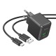 Сетевое зарядное устройство Hoco CS12A Ocean, с кабелем, MicroUSB, Черный