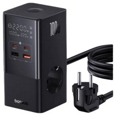 Мережевий зарядний пристрій Baseus E00023609113-00 PowerCombo Tower Power Strip, Чорний