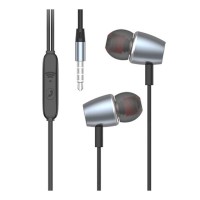 Навушники провідні SkyDolphin SR24 Metal, З мікрофоном, Сірий