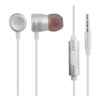 Наушники проводные Hoco M16 Ling Sound, С микрофоном, Серебряный