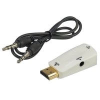Перехідник, HDMI, VGA, 3,5 мм., Білий