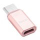 Переходник Hoco, Type-C, MicroUSB, Розовый