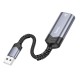 Перехідник Hoco UA26, USB, RJ45, Сірий