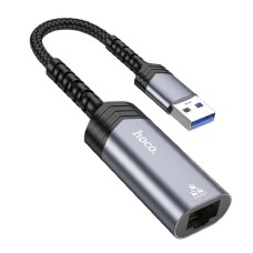 Перехідник Hoco UA26, USB, RJ45, Сірий