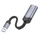 Перехідник Hoco UA26, USB, RJ45, Сірий