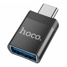 Перехідник Hoco UA17, Type-C, USB, Чорний