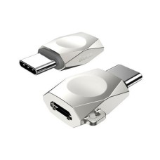 Перехідник Hoco UA8, MicroUSB, Type-C, Срібний