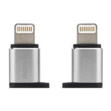 Перехідник Remax RA-USB2 Apple iPhone SE 2022, iPhone 14 Pro Max, iPhone 14 Plus, iPhone 14 Pro, iPhone 14, iPhone 13 Pro, iPhone 13 Mini, iPhone 13, iPhone 13 Pro Max, iPhone 12 Mini, iPhone 12 Pro Max, MicroUSB, Lightning, Original, Срібний