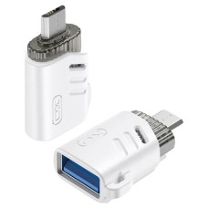 Перехідник OTG XO NB256C, MicroUSB, USB, Білий