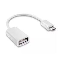 Переходник OTG кабель, Walker, USB, MicroUSB, Белый