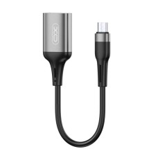 Перехідник OTG XO NB201, USB, MicroUSB, Сірий