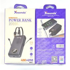 Повербанк (Power Bank) Yosonda YXD-A67, 20000 mAh, Чорний