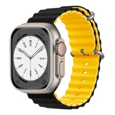 Ремінець Apple Watch 42, Watch 44, Ocean Band, Black-Yellow, Чорний