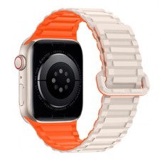 Ремінець Apple Watch 42, Watch 44, Hoco iWatch WA06, Starlight-Orange, Білий