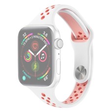 Ремінець Apple Watch 38, Watch 40, Nike Sport Band, White-Pink, Білий