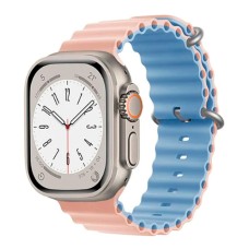 Ремінець Apple Watch 42, Watch 44, Ocean Band, Pink-Blue, Рожевий