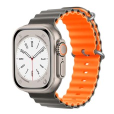 Ремінець Apple Watch 42, Watch 44, Ocean Band, Cary-Orange, Чорний