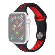 Ремінець Apple Watch 42, Watch 44, Nike Sport Band, Black-Red, Чорний