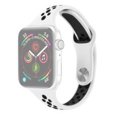 Ремінець Apple Watch 42, Watch 44, Nike Sport Band, White-Black, Білий