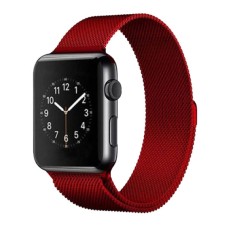 Ремінець Apple Watch 38, Watch 40, Milanese loop, Tea Red, Червоний