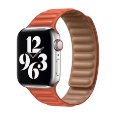 Ремінець Apple Watch 42, Watch 44, Leather Link, Помаранчевий