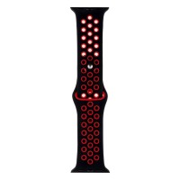 Ремінець Apple Watch 38, Watch 40, Nike, Чорно-Червоний, Червоний