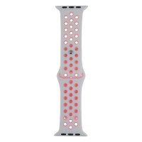 Ремінець Apple Watch 42, Watch 44, Nike, Біло-Рожевий, Білий
