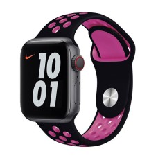 Ремінець Apple Watch 42, Watch 44, Sport Band, Чорний З Рожевим, Чорний