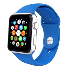 Ремінець Apple Watch 38, Watch 40, Silicone WatchBand, Azure, Синій