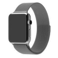 Ремешок Apple Watch 38, Watch 40, Milanese loop, Светло-Серый, Серый