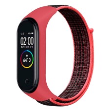 Ремінець Xiaomi Mi Band 5, Mi Band 6, BeCover Nylon, Black-Red, Чорний