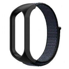 Ремінець Xiaomi Mi Band 3, Mi Band 4, Nylon, Black Blue, Чорний