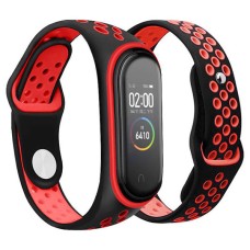 Ремінець Xiaomi Mi Band 5, Mi Band 6, BeCover Nike, Black-Red, Чорний