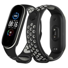 Ремінець Xiaomi Mi Band 5, Mi Band 6, BeCover Nike, Black-Gray, Чорний