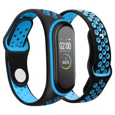 Ремінець Xiaomi Mi Band 5, Mi Band 6, BeCover Nike, Black-Blue, Чорний