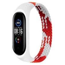 Ремінець Xiaomi Mi Band 5, Mi Band 6, BeCover Elastic Nylon, Red/White, Білий