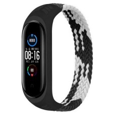 Ремінець Xiaomi Mi Band 5, Mi Band 6, BeCover Elastic Nylon, Black-White, Чорний