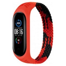 Ремінець Xiaomi Mi Band 5, Mi Band 6, BeCover Elastic Nylon, Black-Red, Чорний