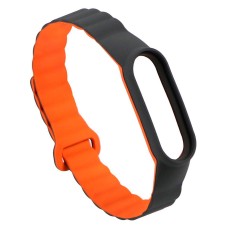 Ремінець Xiaomi Mi Band 3, Mi Band 4, Silicone Link, Grey-Orange, Сірий