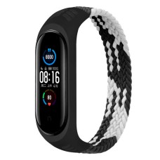 Ремінець Xiaomi Mi Band 5, Mi Band 6, BeCover Elastic Nylon, Black-White, Чорний