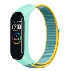 Ремінець Xiaomi Mi Band 5, Mi Band 6, BeCover Nylon, Green-Yellow, Зелений