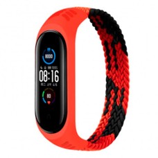 Ремінець Xiaomi Mi Band 5, Mi Band 6, BeCover Elastic Nylon, Black-Red, Чорний