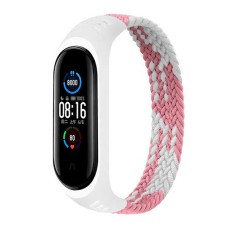 Ремінець Xiaomi Mi Band 5, Mi Band 6, BeCover Elastic Nylon, Pink/White, Рожевий