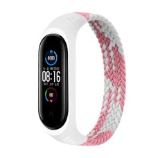 Ремінець Xiaomi Mi Band 5, Mi Band 6, BeCover Elastic Nylon, Pink/White, Рожевий