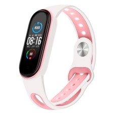 Ремінець Xiaomi Mi Band 5, Mi Band 6, BeCover Sport Style, White-Pink, Білий